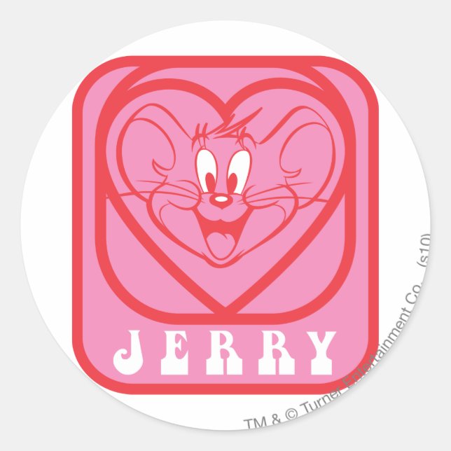 Jerry Pink Hearts Runder Aufkleber (Vorderseite)