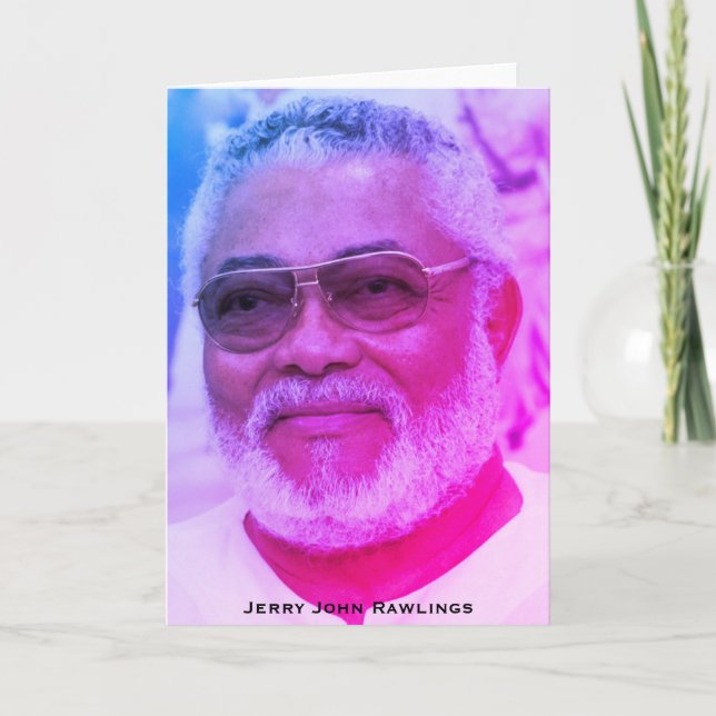 Jerry Rawlings, J.J. Rawlings, Präsident von Ghana Karte (Vorderseite)