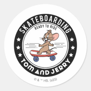 Jerry Skateboarding - Reitbereit Runder Aufkleber