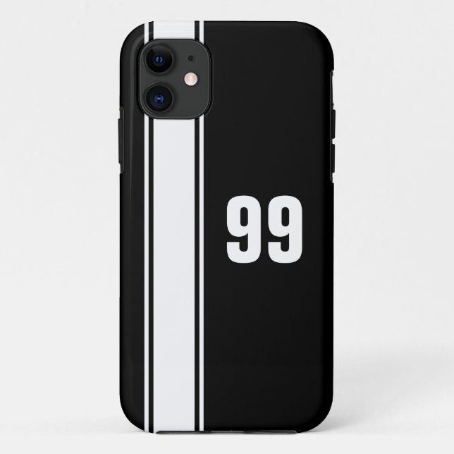 Jersey à bande noire et blanche coque iphone numér (Dos)