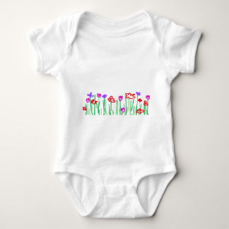 Jersey body flowers baby strampler