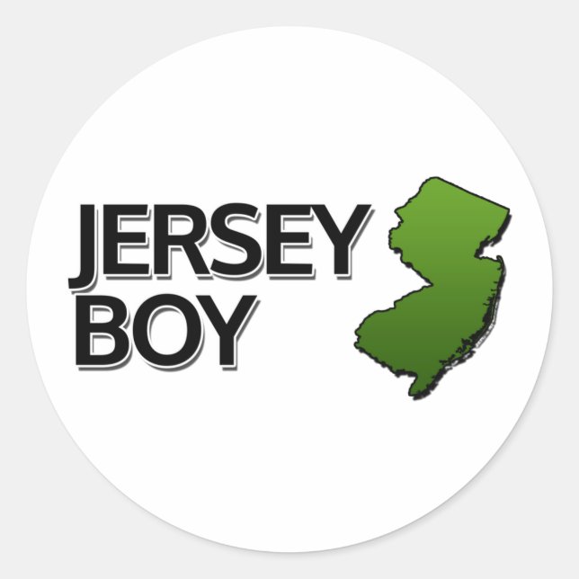 Jersey Boy Runder Aufkleber (Vorderseite)