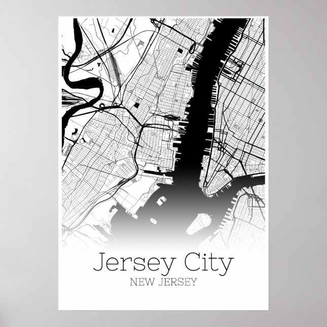 Jersey City Map - New Jersey - City Map Poster (Vorne)