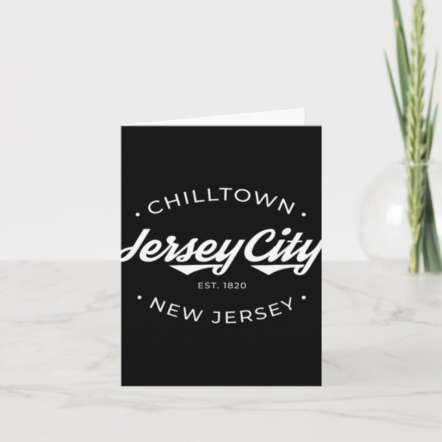 Jersey City New Jersey Chilltown - Schwarz - Klein Karte (Vorderseite)
