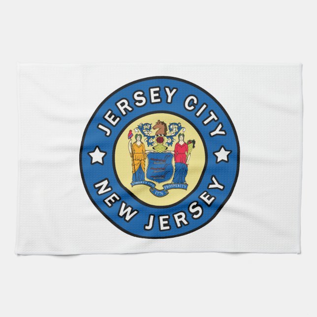 Jersey City New Jersey Geschirrtuch (Horizontal)