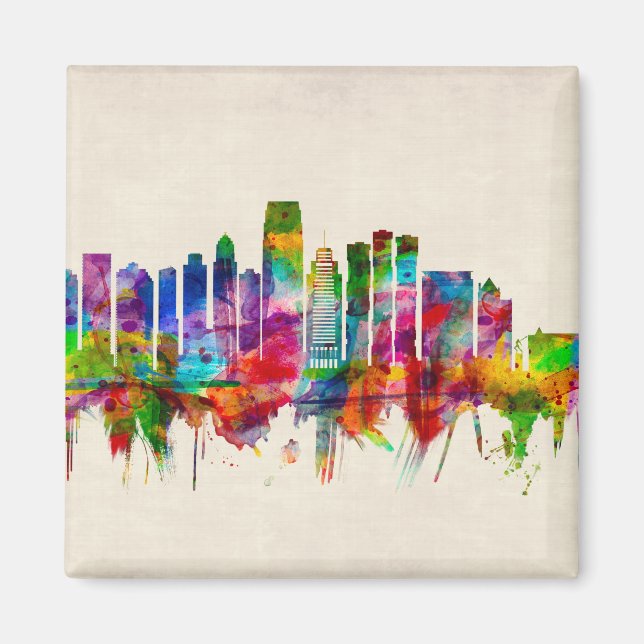Jersey City New Jersey Skyline Magnet (Vorne)