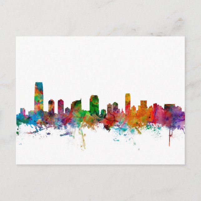 Jersey City New Jersey Skyline Postkarte (Vorderseite)