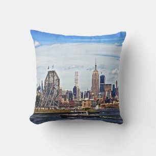 Jersey City NJ - Polizeiboot bei Colgate Clock Kissen