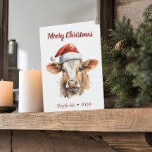 Jersey Cow "Moory Christmas" Carte de vacances pli