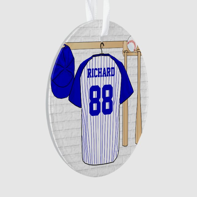 Jersey de baseball bleu et blanc personnalisé (devant)