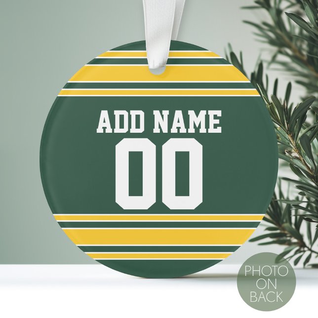 Jersey de football avec un nom personnalisé (Personalized Photo Ornament with a Sports Jersey Design)
