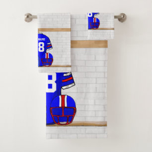 Jersey de football bleu-blanc personnalisé