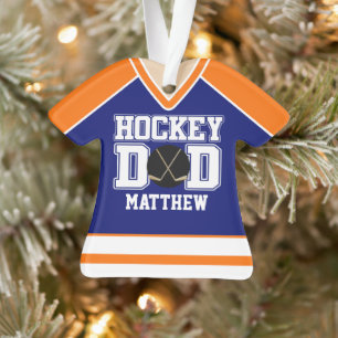 Jersey de hockey personnalisé bleu/orange
