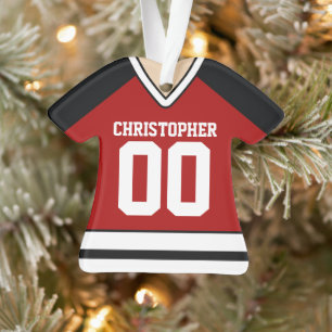 Jersey de hockey rouge/noir/blanc
