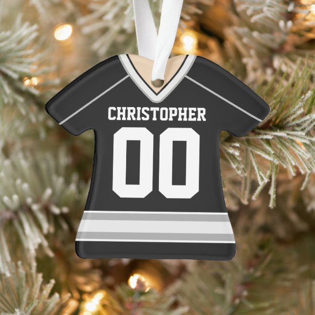 Jersey de hockey sur glace noir/argent/blanc (Arbre)