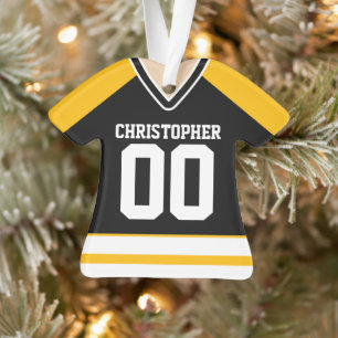 Jersey de hockey sur glace noir/jaune/blanc
