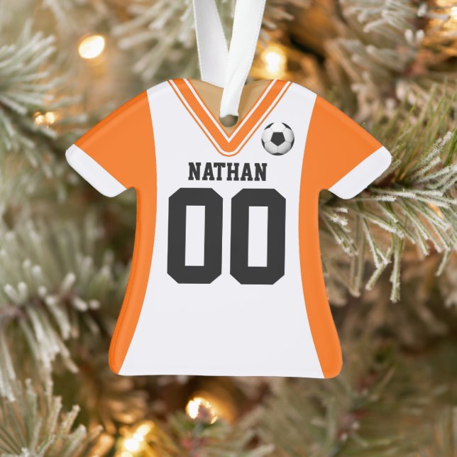 Jersey de soccer orange/blanc personnalisé (Arbre)