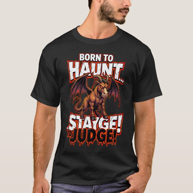 Jersey Devil Born To Haunt Funny Cryptid Humor T-Shirt (Vorderseite)