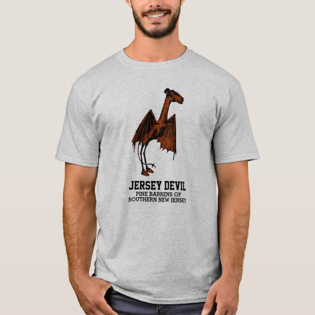 Jersey Devil Creature Cryptid Anpassbarer Text T-Shirt (Vorderseite)