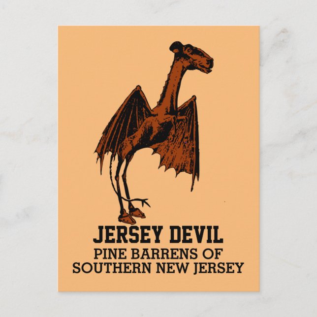 Jersey Devil Creature Cryptid Customizable Text Po Postkarte (Vorderseite)