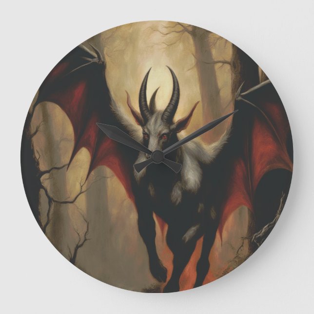 Jersey Devil Renaissance Wall Clock Große Wanduhr (Vorderseite)