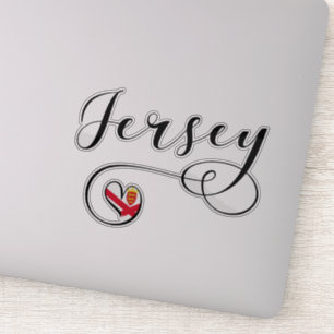 Jersey Flag Heart, Kanalinseln Aufkleber