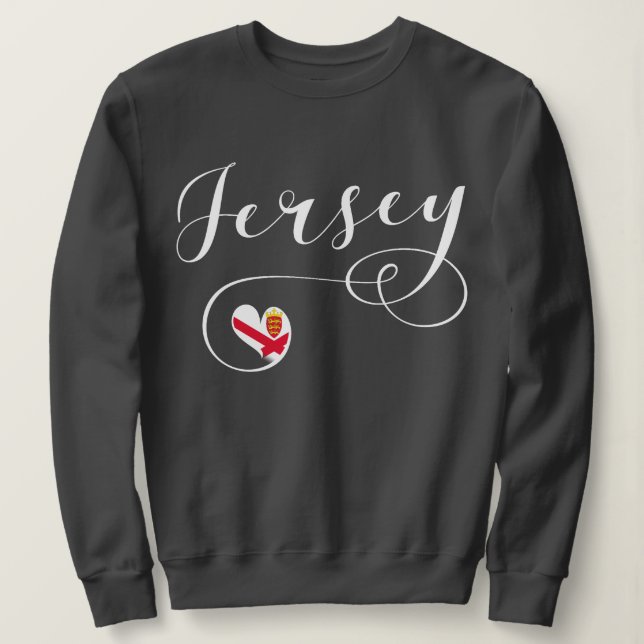 Jersey Flag Heart, Kanalinseln Sweatshirt (Design vorne)