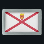 Jersey Flag Rechteckige Gürtelschnalle<br><div class="desc">Patriotische Flagge von Jersey.</div>