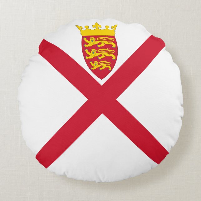 Jersey Flag Rundes Kissen (Vorderseite)
