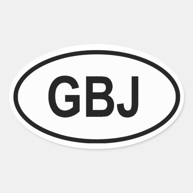 Jersey "GBJ" Ovaler Aufkleber (Vorderseite)