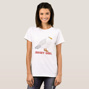 Jersey Girl Möwe sandige Zehen & salzige Küsse T-Shirt