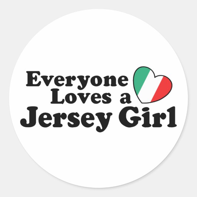 Jersey Girl Runder Aufkleber (Vorderseite)