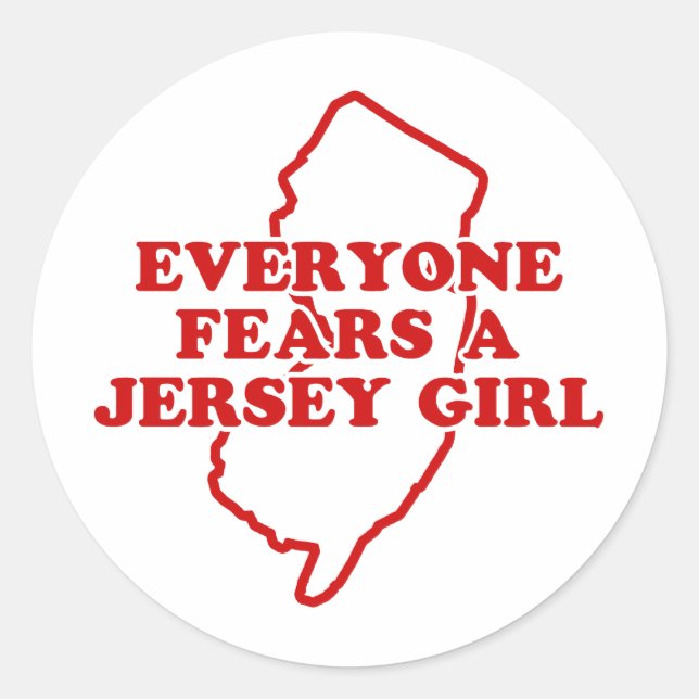 Jersey Girl Runder Aufkleber (Vorderseite)