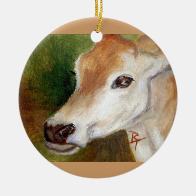 Jersey-Kuh acoe Verzierung Keramik Ornament (Vorne)