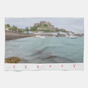 Jersey Mont Orgueil Castle Ausblick Teetuch Geschirrtuch