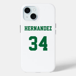 Jersey Name Number White and Green Case-Mate iPhone Hülle