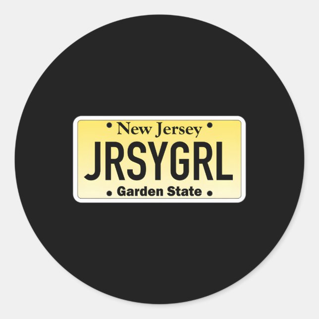 Jersey New Jersey License Plate Runder Aufkleber (Vorderseite)