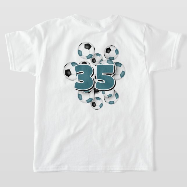 Jersey-Nummer in der Gruppe der aquamarinen Fußbal T-Shirt (AblageHinten)