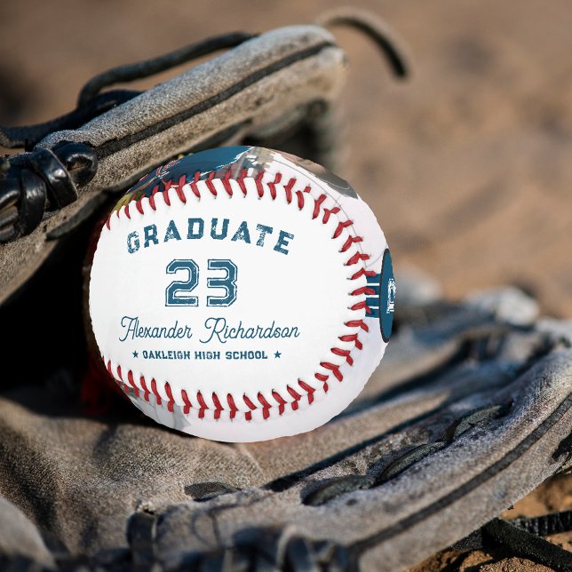 Jersey-Nummer | Monogramm des blauen Abschlusses Baseball (Von Creator hochgeladen)