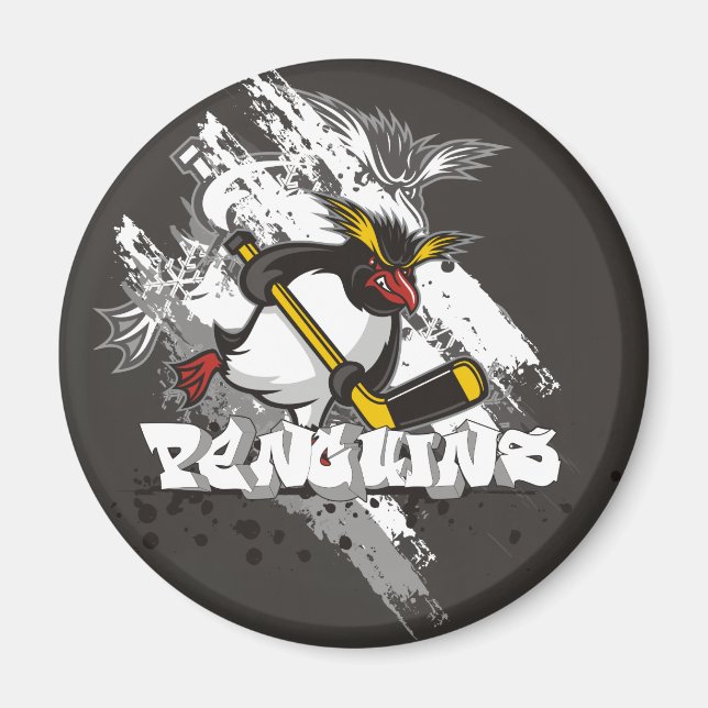 Jersey Penguins Graffiti Round Magnet (Vorne)