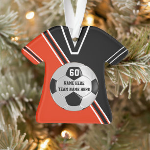Jersey Personnalisé Soccer Ornements Orange, Blan