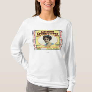 Jersey-Schönheit Eatmor Moosbeermarken-Aufkleber T-Shirt
