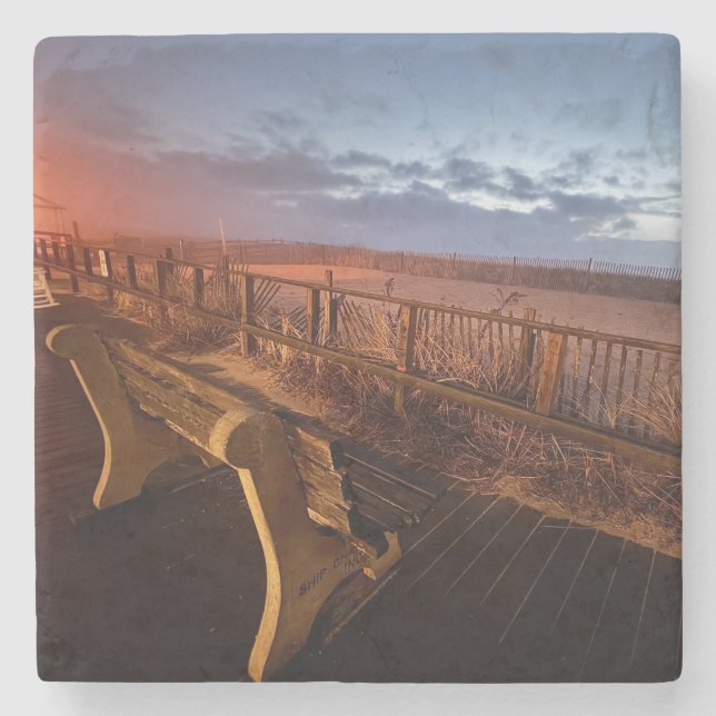Jersey Shore Marble Coaster (Bench) by Mike Dalton Steinuntersetzer (Vorderseite)