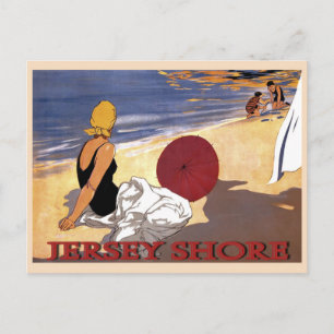 Jersey Shore Strand Familienbad Postkarte