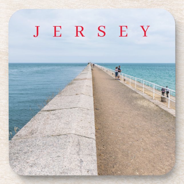 Jersey St.Catherine's Breakwater View Untersetzer (Vorderseite)