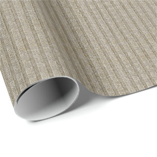 Jersey-Streifenmuster in sanftem Beige Geschenkpapier