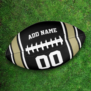 Jersey Stripes Black Gold Personalisiert Football