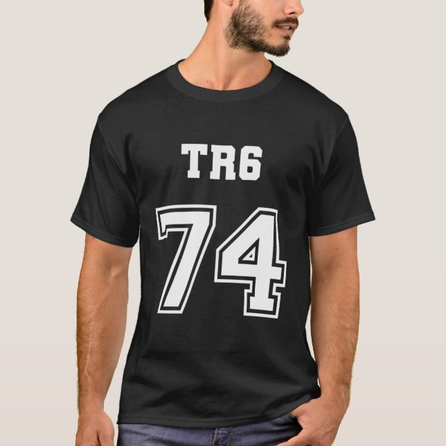 Jersey Style Triumph Tr6 74 1974 Britisch Englisch T-Shirt (Vorderseite)