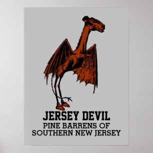 Jersey-Teufelskreatur, benutzerdefinierbarer Text Poster