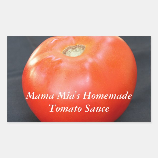 Jersey Tomato Anpassbarer Text Rechteckiger Aufkleber (Vorderseite)